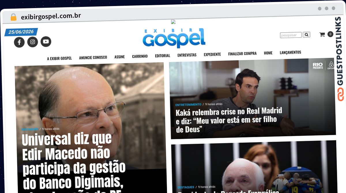 Publish Guest Post on exibirgospel.com.br