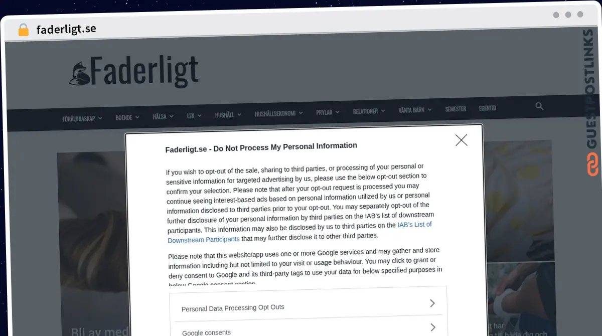 Publish Guest Post on faderligt.se