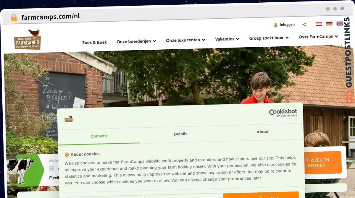 Publish Guest Post on farmcamps.com/nl