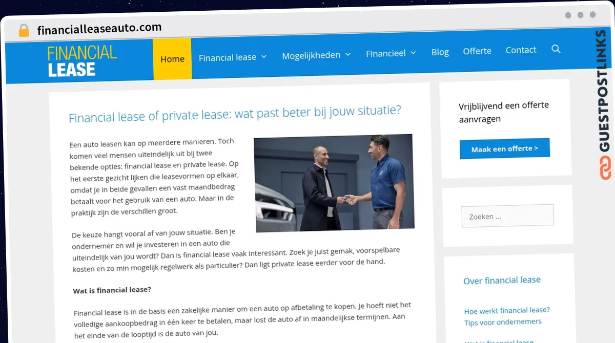 Publish Guest Post on financialleaseauto.com