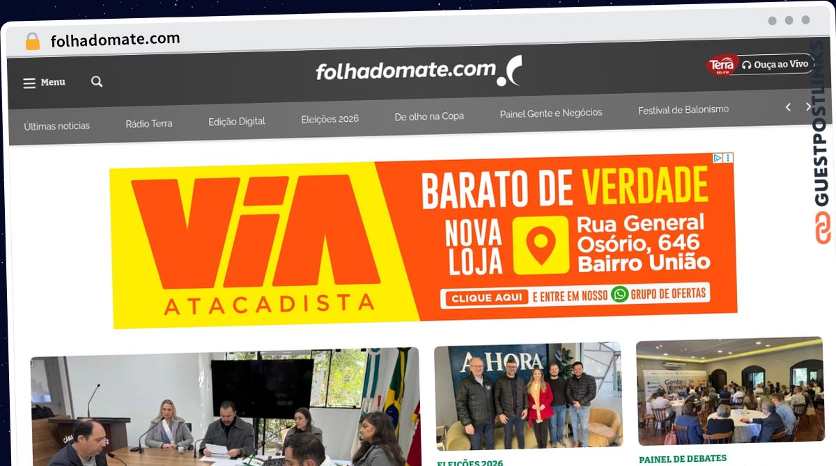 Publish Guest Post on folhadomate.com