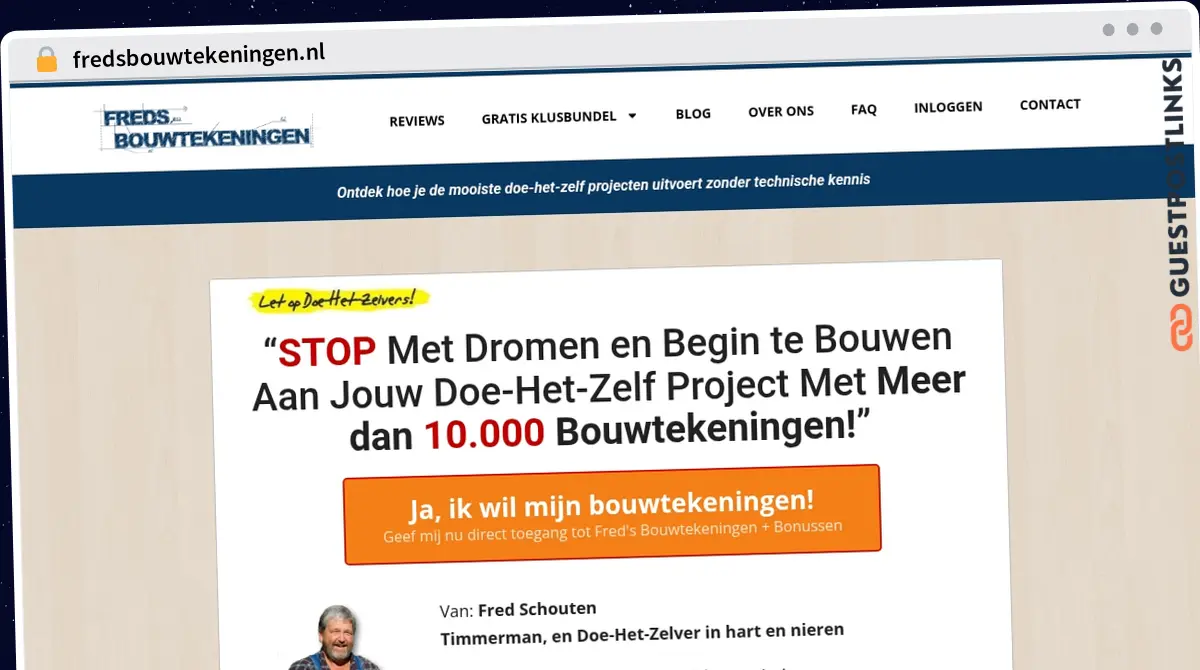Publish Guest Post on fredsbouwtekeningen.nl