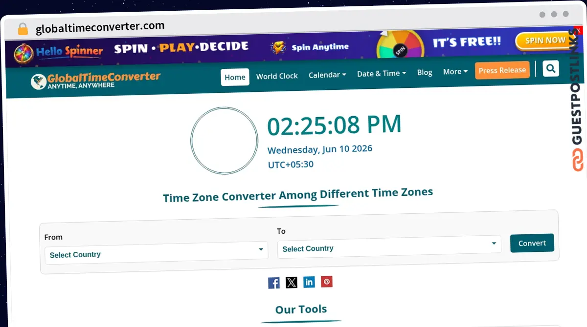 Publish Guest Post on globaltimeconverter.com