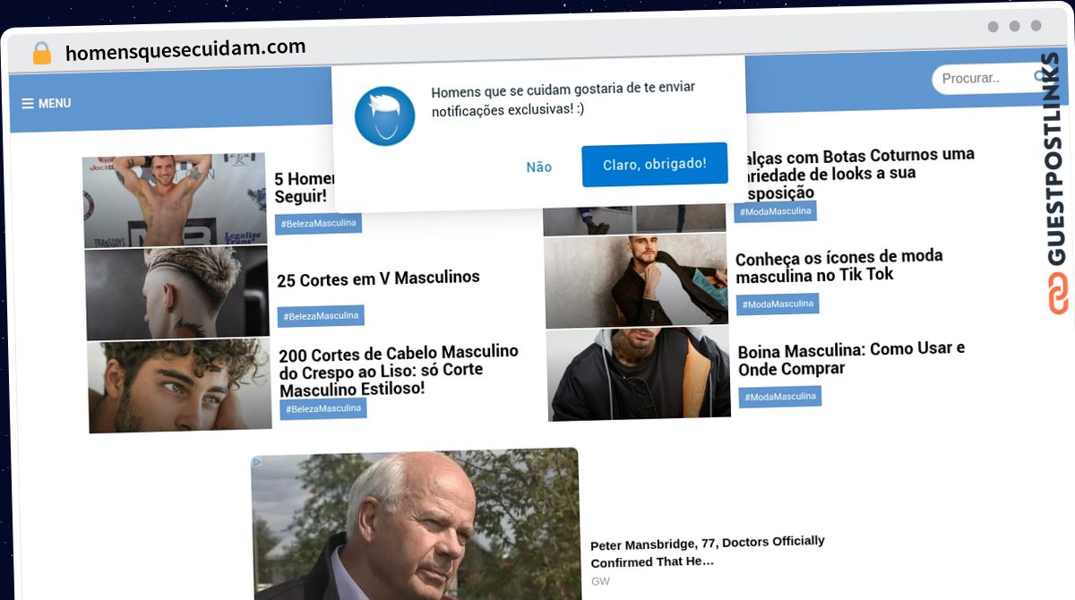 Publish Guest Post on homensquesecuidam.com