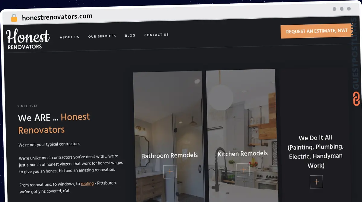 Publish Guest Post on honestrenovators.com