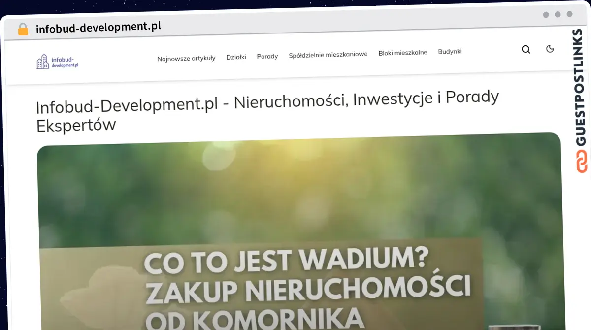 Publish Guest Post on infobud-development.pl