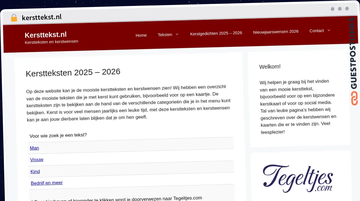 Publish Guest Post on kersttekst.nl