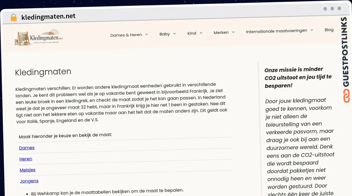 Publish Guest Post on kledingmaten.net