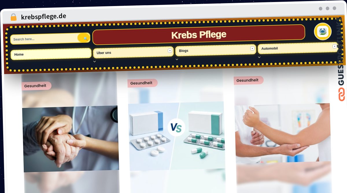 Publish Guest Post on krebspflege.de