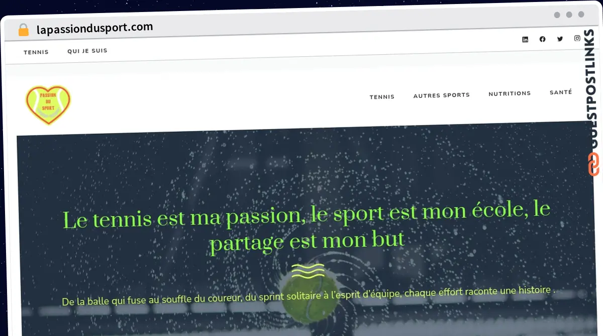 Publish Guest Post on lapassiondusport.com