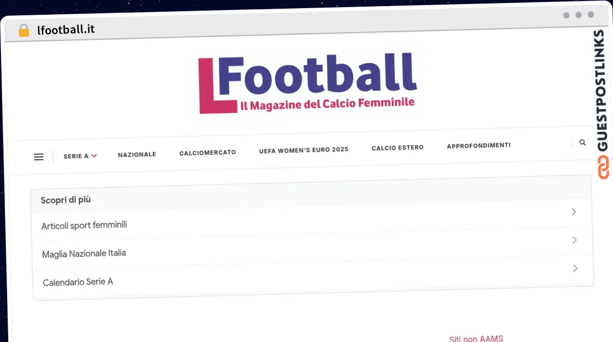 Publish Guest Post on lfootball.it