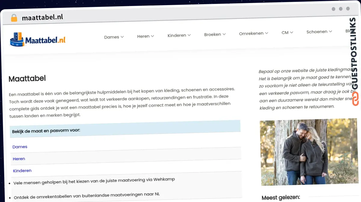 Publish Guest Post on maattabel.nl