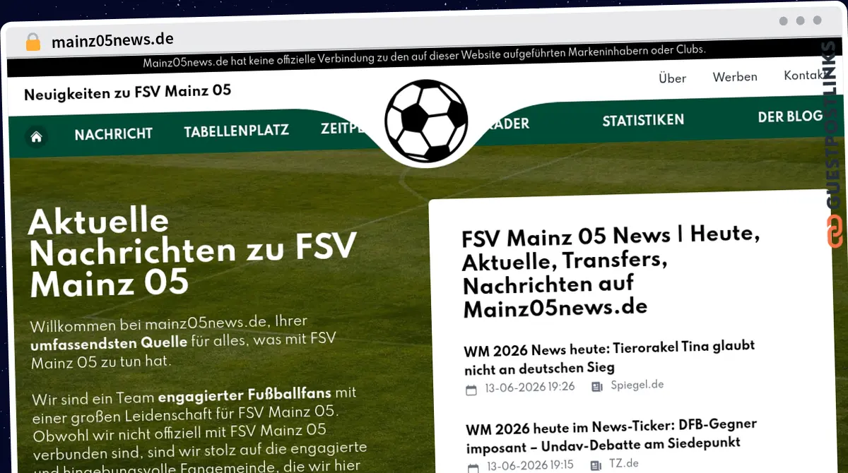 Publish Guest Post on mainz05news.de