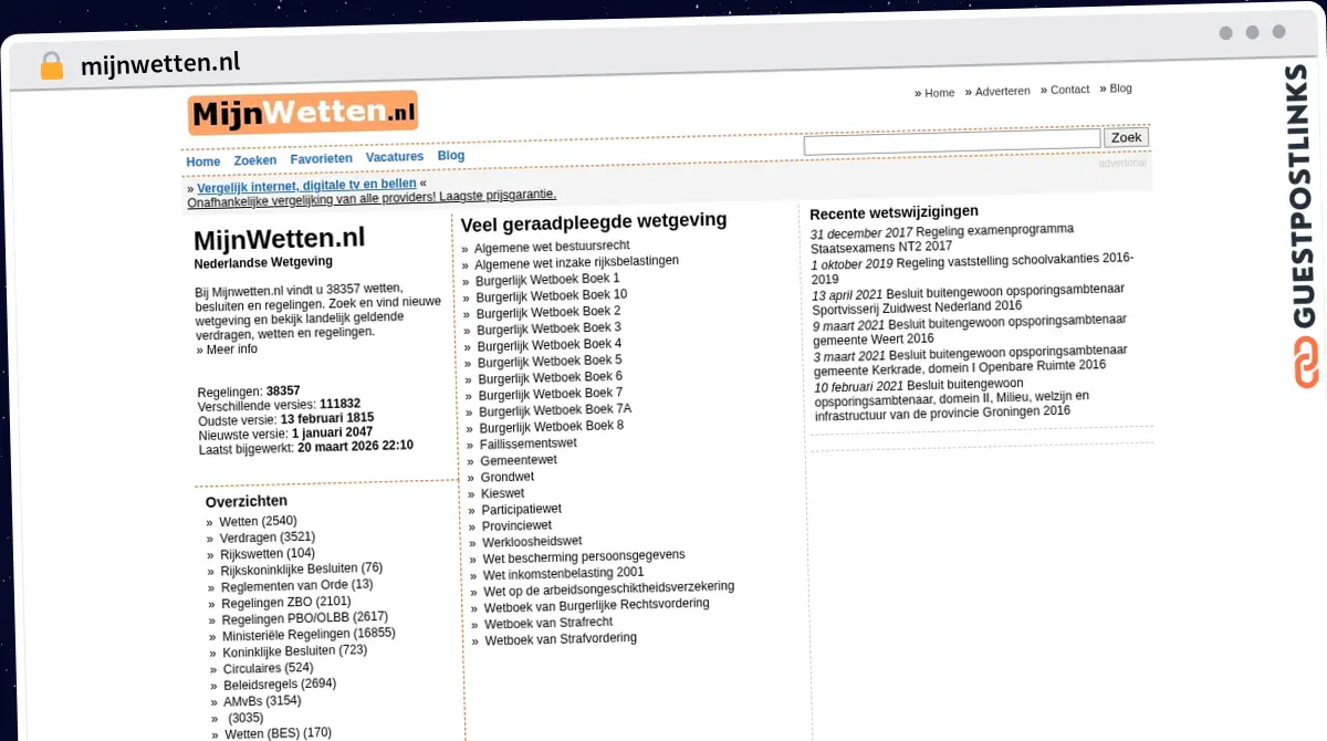 Publish Guest Post on mijnwetten.nl