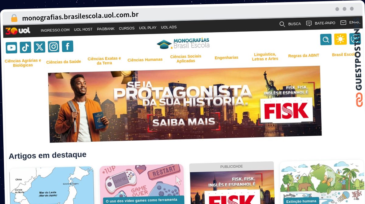 Publish Guest Post on monografias.brasilescola.uol.com.br
