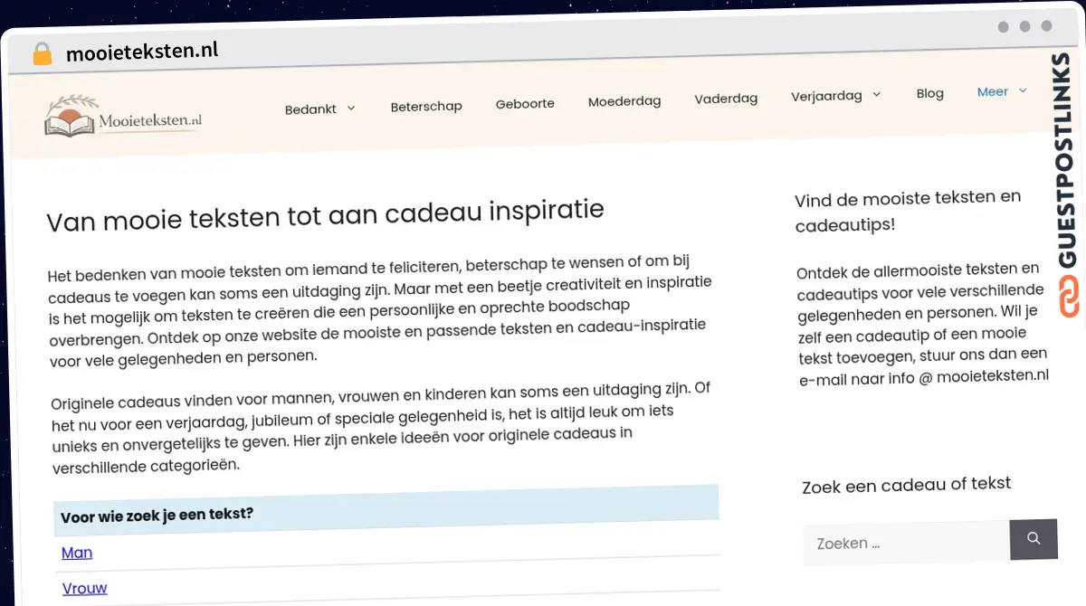 Publish Guest Post on mooieteksten.nl