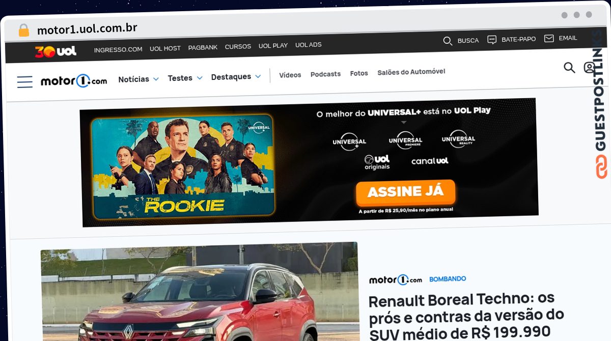 Publish Guest Post on motor1.uol.com.br