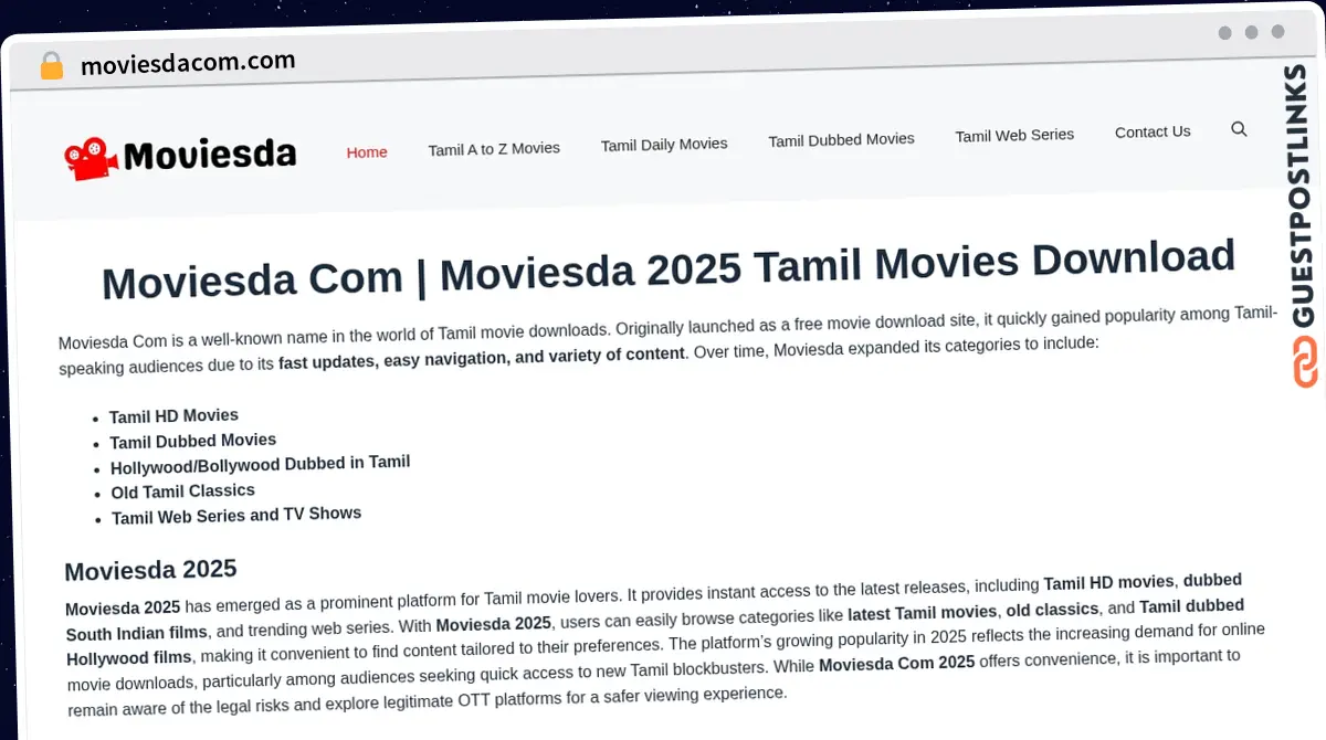 Publish Guest Post on moviesdacom.com