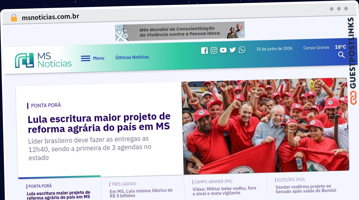 Publish Guest Post on msnoticias.com.br