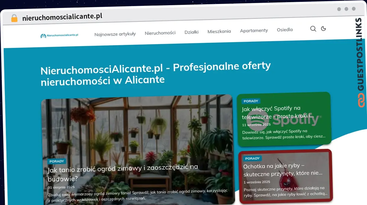 Publish Guest Post on nieruchomoscialicante.pl
