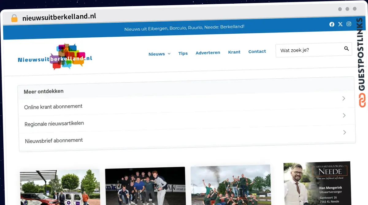 Publish Guest Post on nieuwsuitberkelland.nl