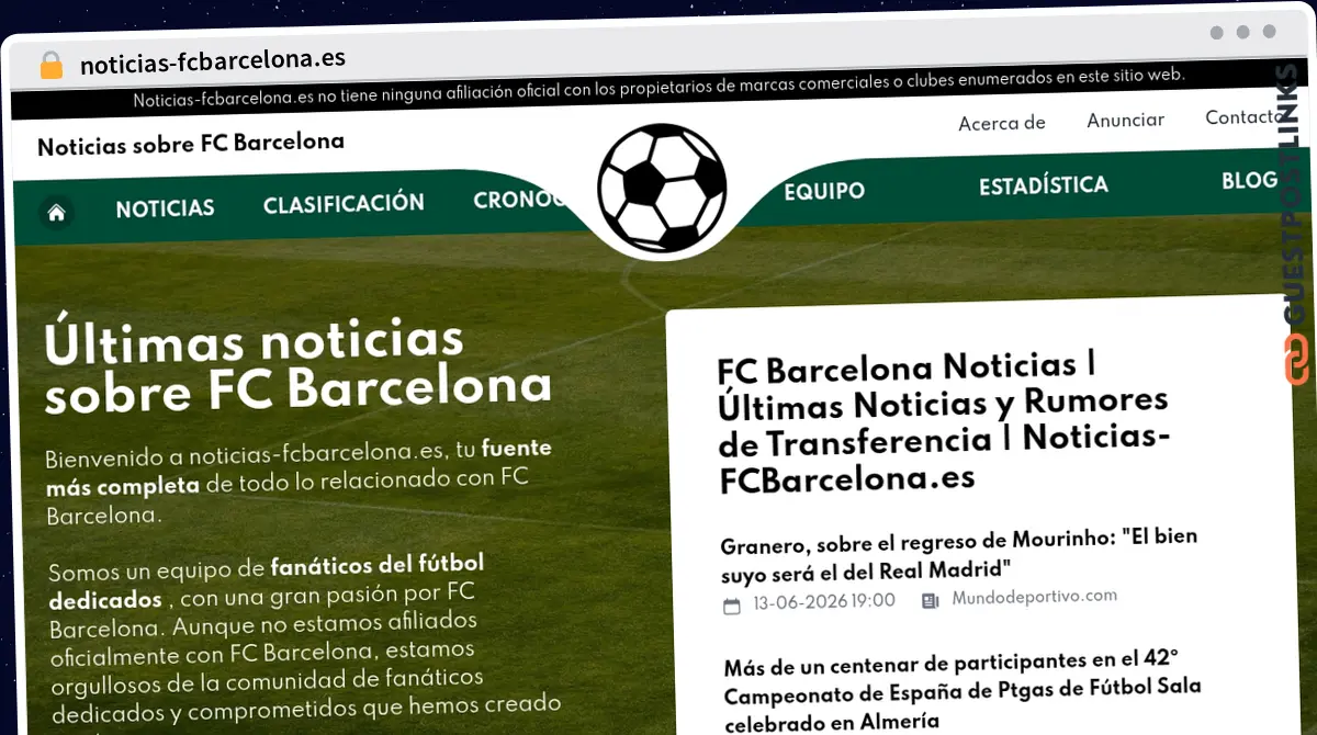 Publish Guest Post on noticias-fcbarcelona.es