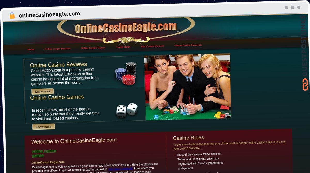 Publish Guest Post on onlinecasinoeagle.com