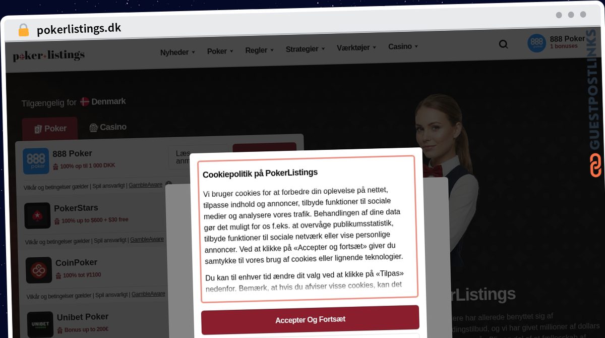 Publish Guest Post on pokerlistings.dk