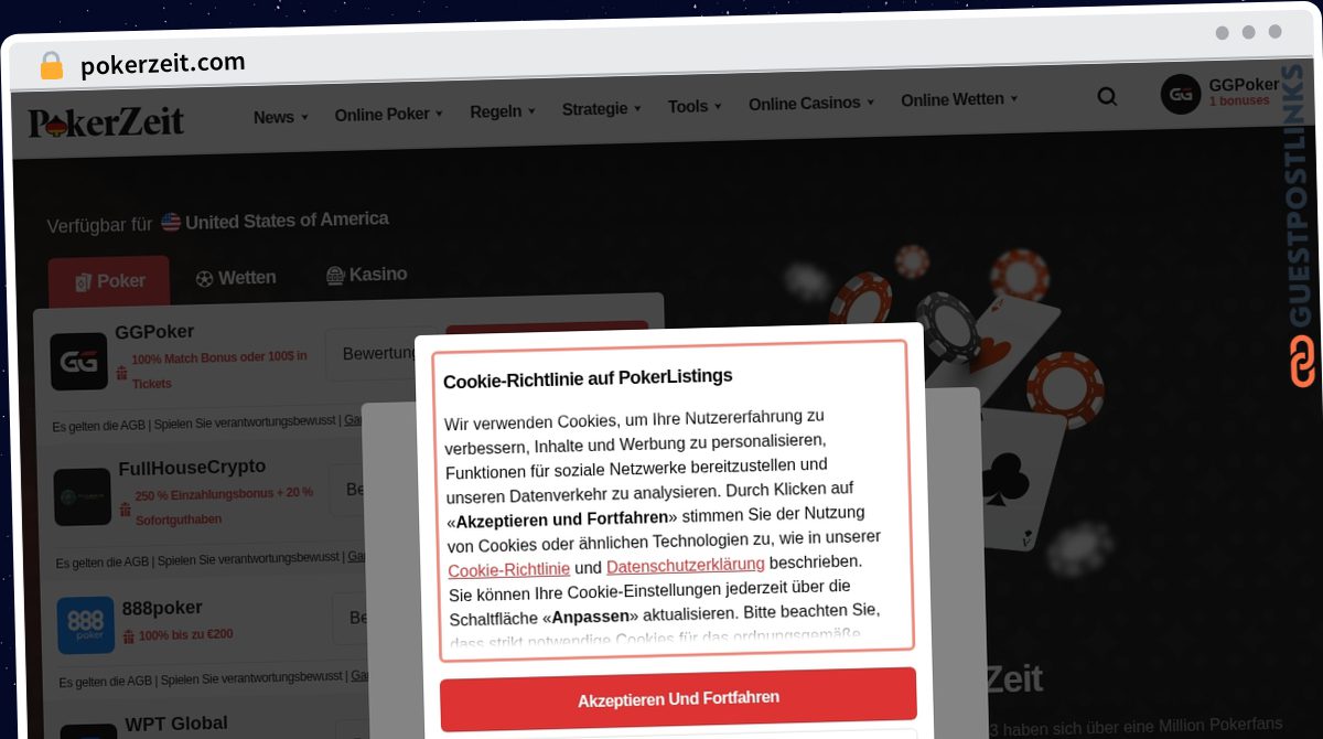 Publish Guest Post on pokerzeit.com