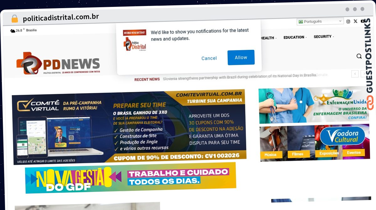 Publish Guest Post on politicadistrital.com.br