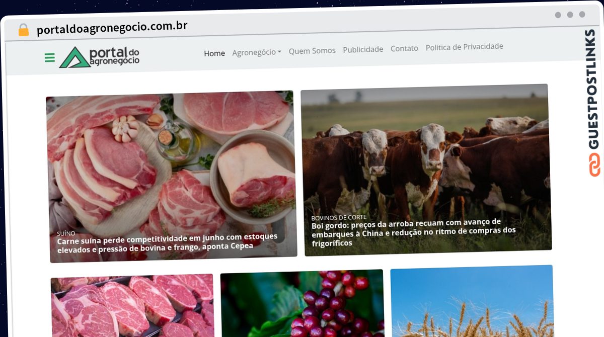 Publish Guest Post on portaldoagronegocio.com.br