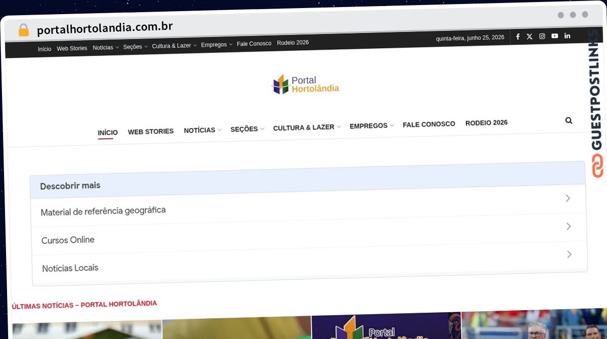 Publish Guest Post on portalhortolandia.com.br