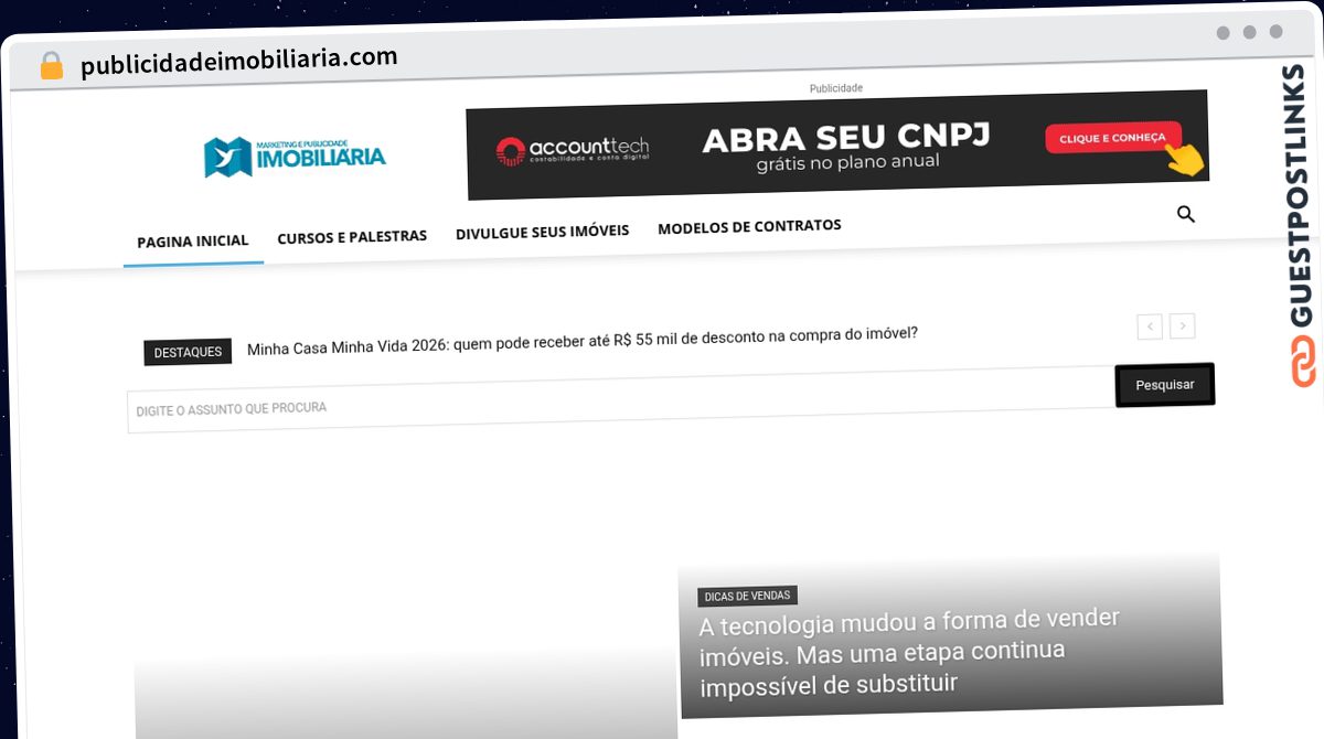 Publish Guest Post on publicidadeimobiliaria.com