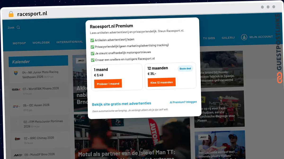 Publish Guest Post on racesport.nl