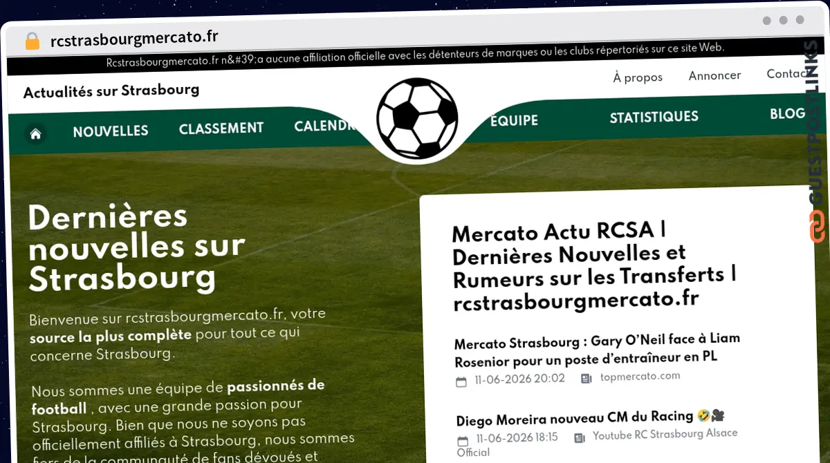 Publish Guest Post on rcstrasbourgmercato.fr