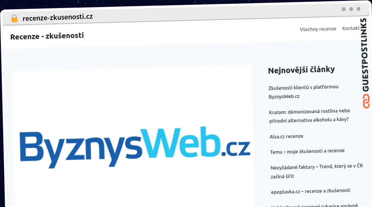 Publish Guest Post on recenze-zkusenosti.cz