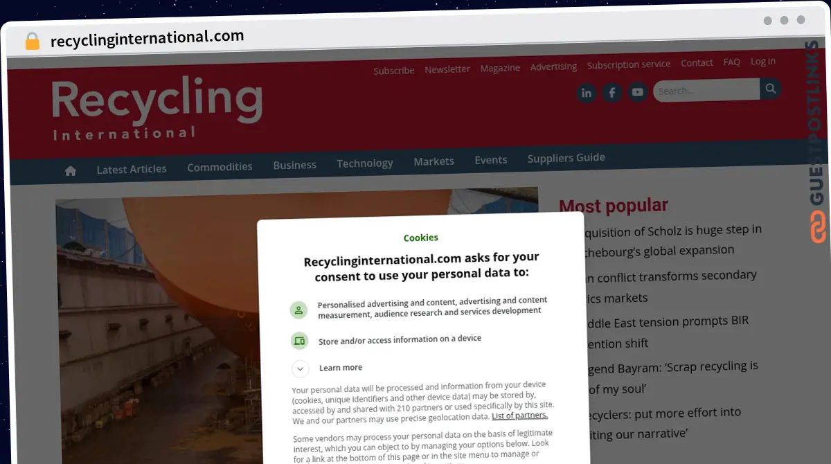 Publish Guest Post on recyclinginternational.com