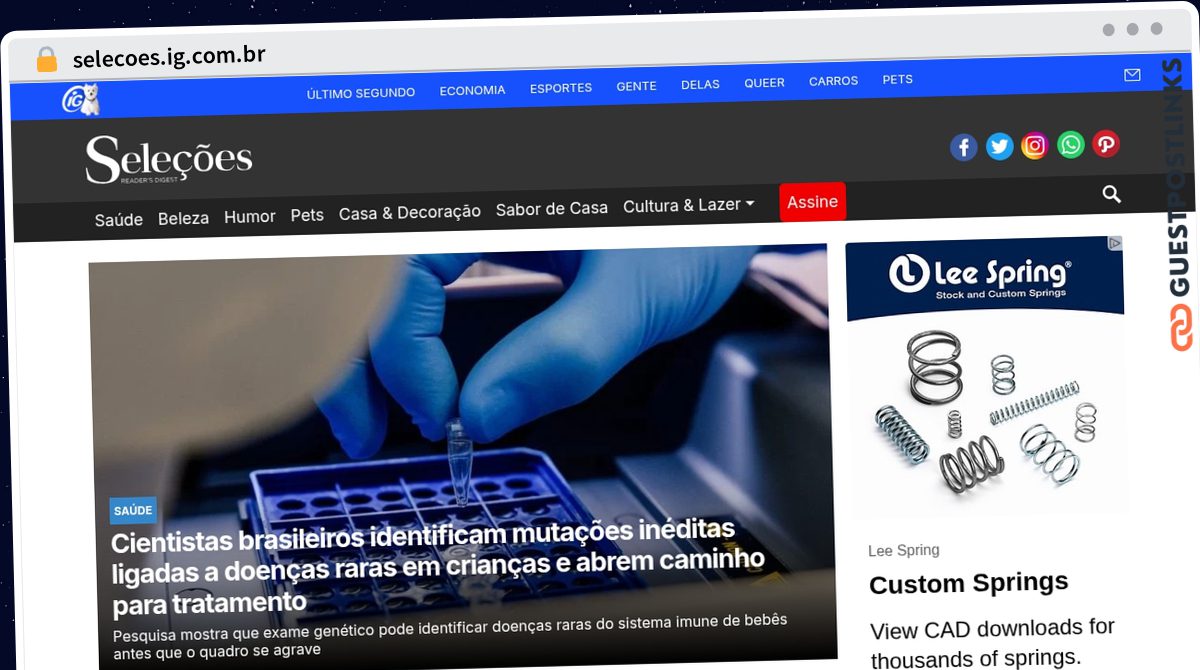 Publish Guest Post on selecoes.ig.com.br