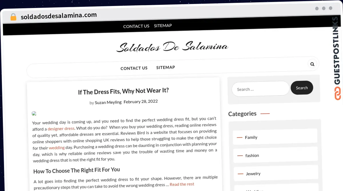Publish Guest Post on soldadosdesalamina.com