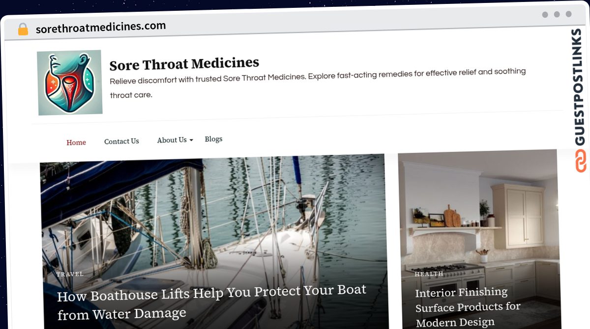 Publish Guest Post on sorethroatmedicines.com