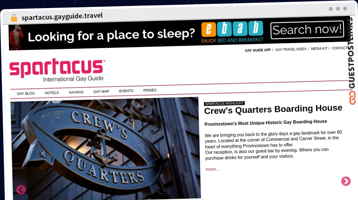 Publish Guest Post on spartacus.gayguide.travel