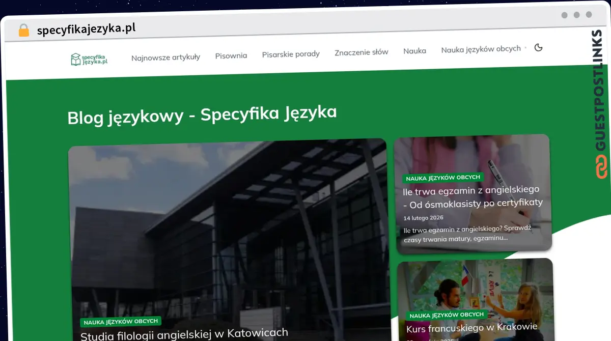 Publish Guest Post on specyfikajezyka.pl
