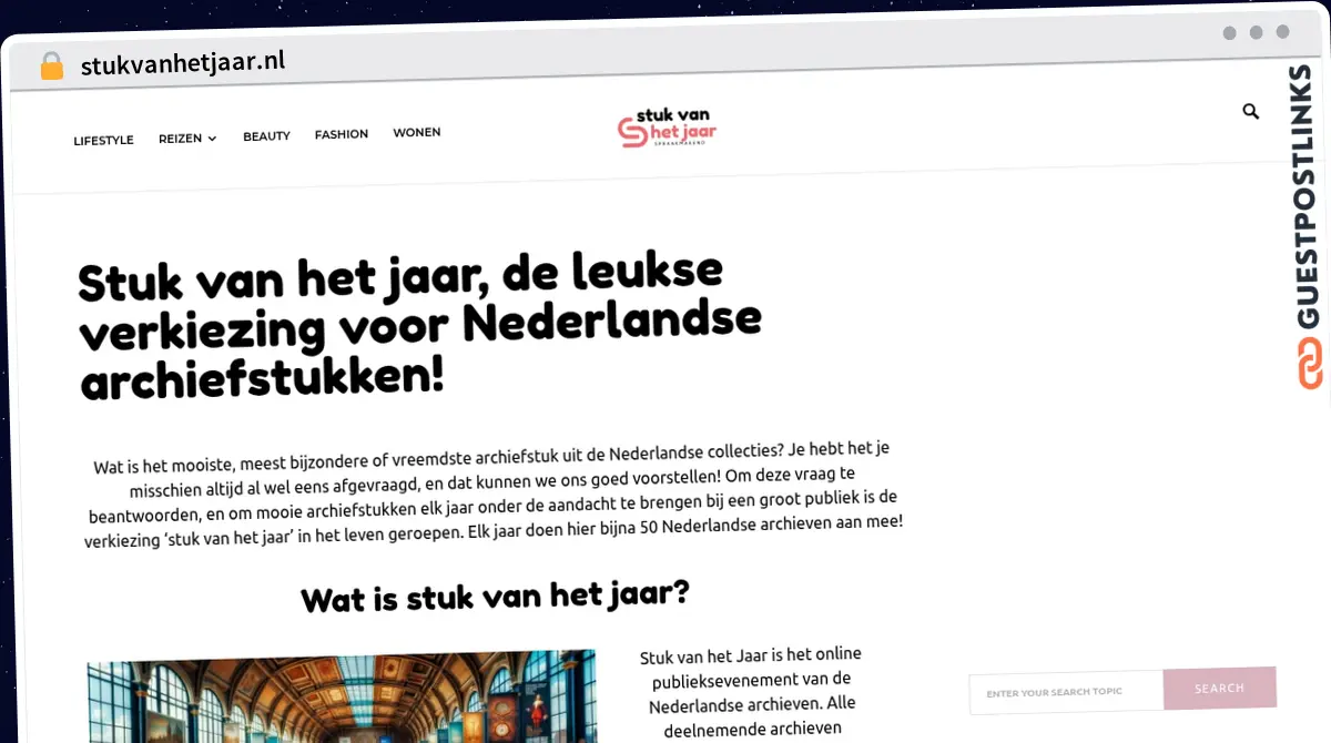 Publish Guest Post on stukvanhetjaar.nl