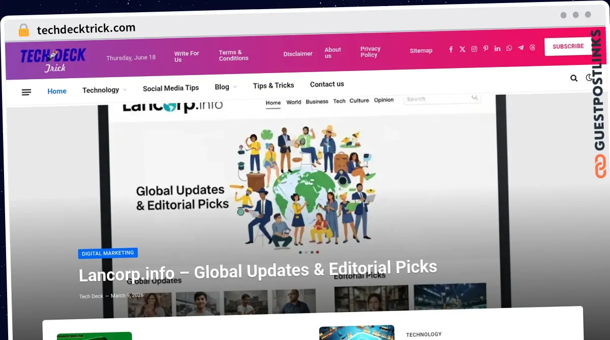 Publish Guest Post on techdecktrick.com