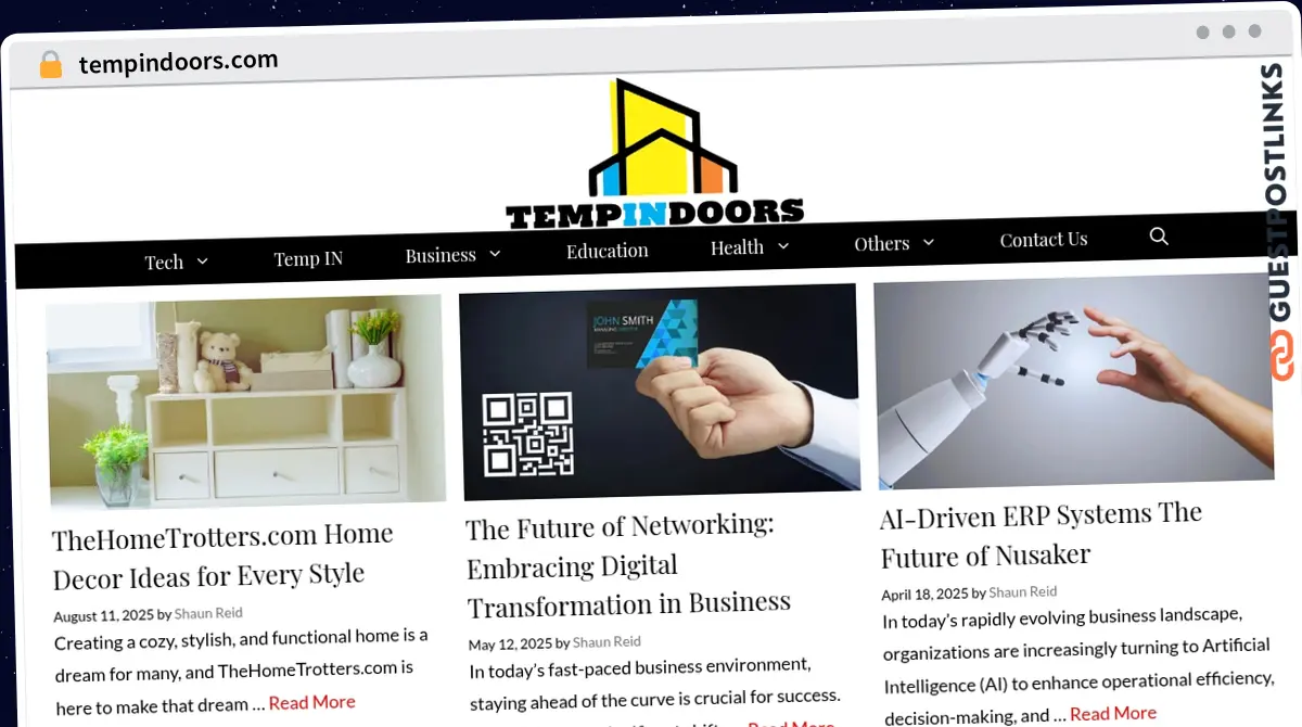 Publish Guest Post on tempindoors.com