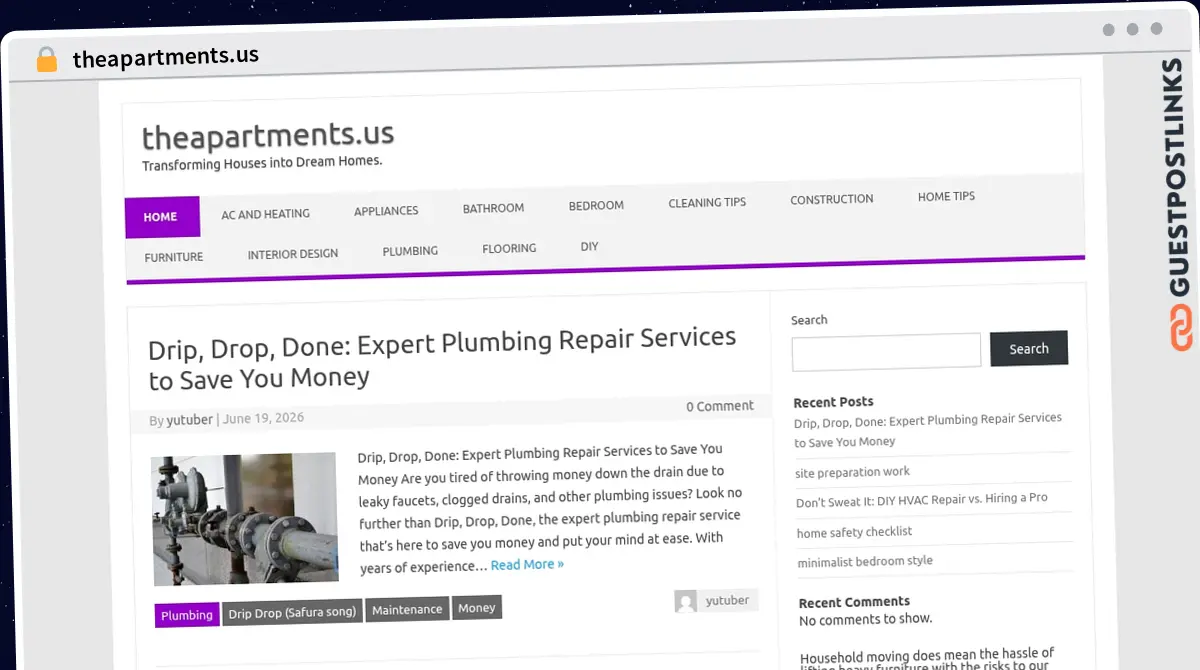 Publish Guest Post on theapartments.us