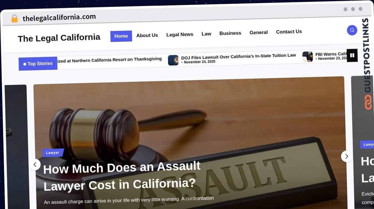 Publish Guest Post on thelegalcalifornia.com