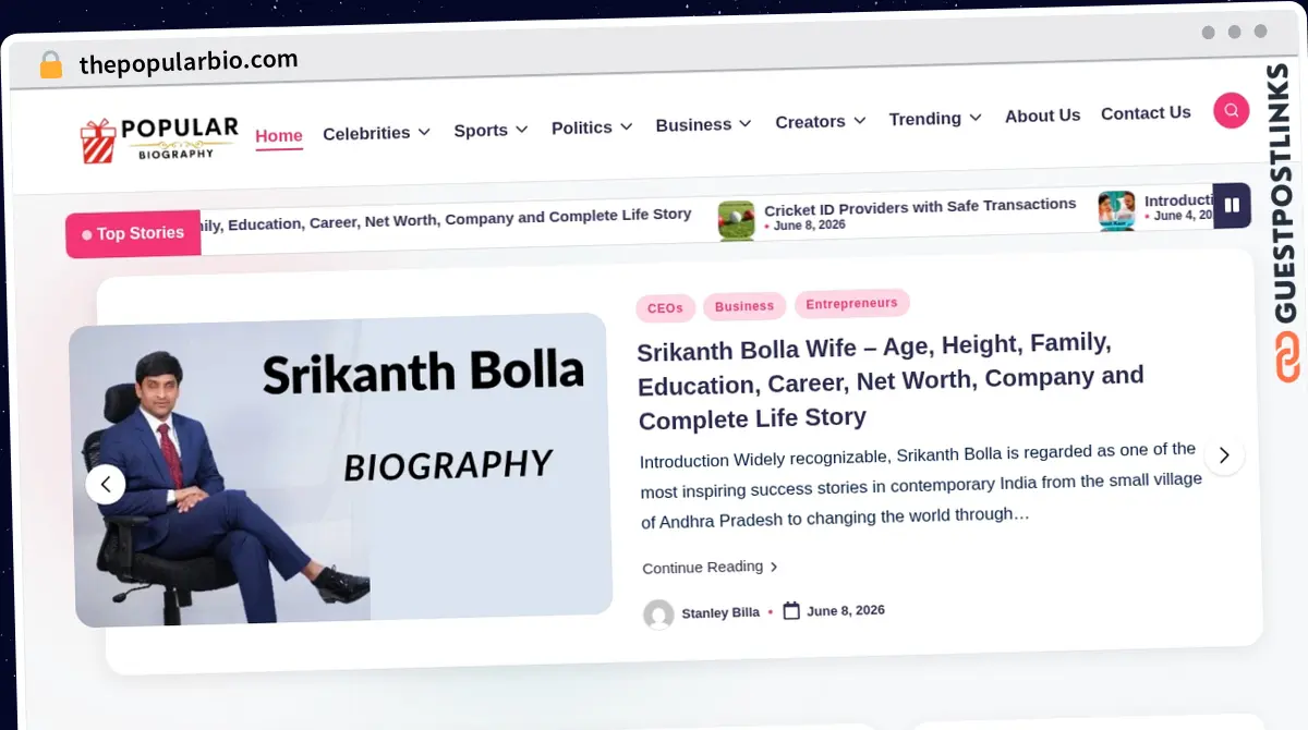 Publish Guest Post on thepopularbio.com