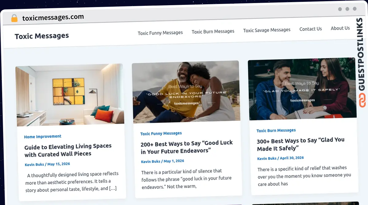 Publish Guest Post on toxicmessages.com