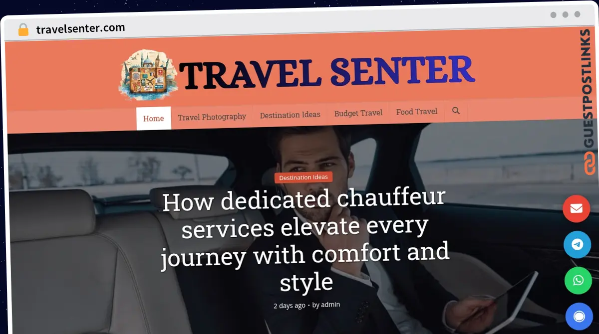 Publish Guest Post on travelsenter.com